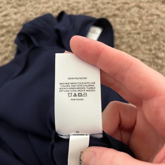 NWOT Express Halter Top Blouse Women's Size XL Blue Satin Drape 100% Polyester - Picture 6 of 7